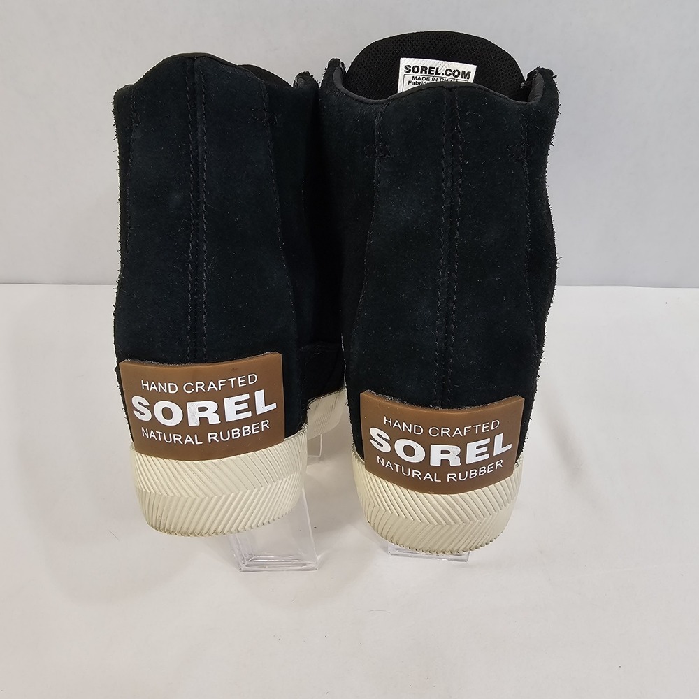 SOREL Out N About Waterproof Wedge Sneaker Boot Black Suede SZ-6 NL4913-010 NOWB